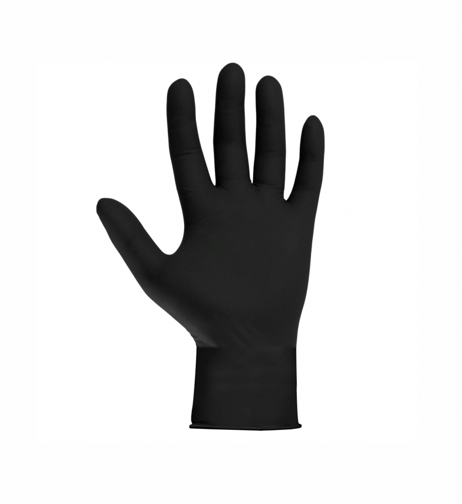 Перчатки нитриловые "LB" р-р "S", текстурированные, черные, KN002BL, 88788