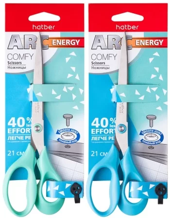 Ножницы 21см Hatber COMFY, лёгкий рез, 061323