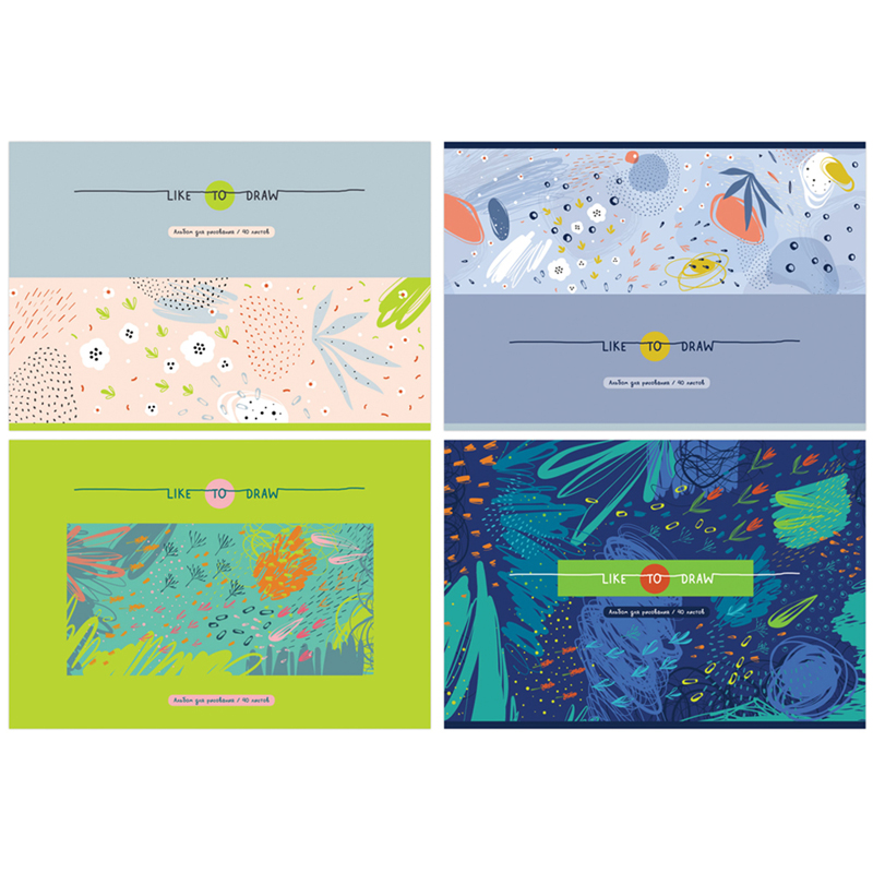 Альбом для рисования А4 40л скоба BG "Like to draw" эконом, 339461 Альбом для рисования А4 40л скоба BG "Like to draw" эконом, 339461