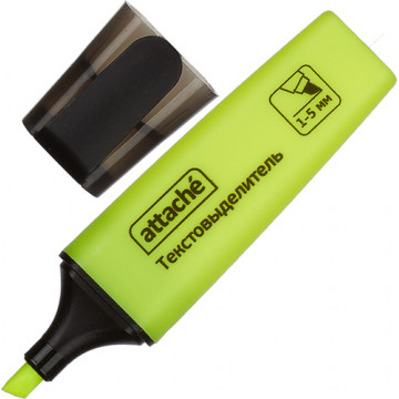 Маркер выделитель текста Attache Colored 1-5мм желтый, 1/12, 629201