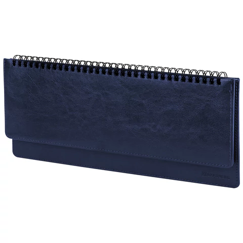 Планинг недатир BRAUBERG "Imperial" 60л, темно-синий, кожзам, 111694