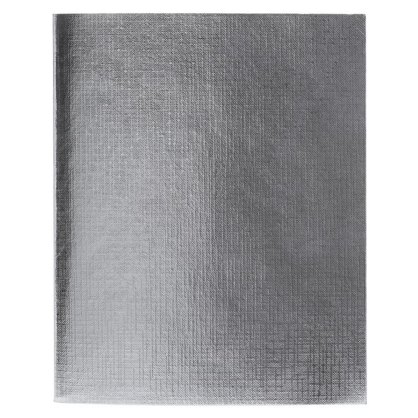 Тетрадь А5 48л клетка Hatber METALLIC бумвинил, серебро, 058960