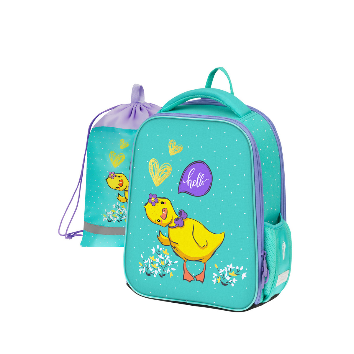 Ранец Berlingo Expert Mini "Hello" 36*27*14см, 2 отделения, 2 кармана, анатомическая спинка, 349775