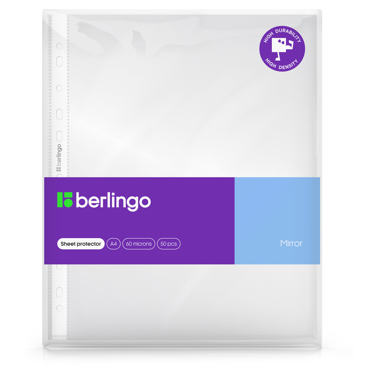 Папка-вкладыш с перфорацией Berlingo "Mirror" А4 60мкм глянцевая 50шт, SPm_A4060, 358889, Россия