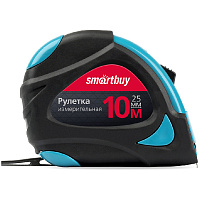 Рулетка 10м*19мм Smartbuy прорезиненный корпус, 2 фиксатора, усиленный зацеп, 333433