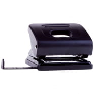 Дырокол 20л OfficeSpace пластиковый черный с линейкой 1/3/12 P_7116/222110