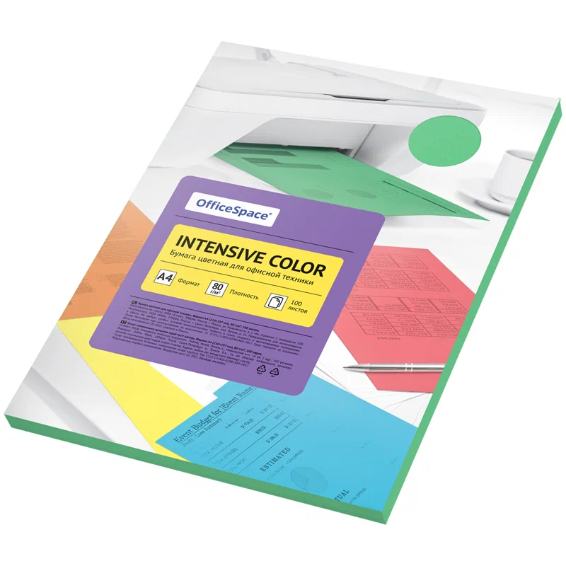 Бумага цветная OfficeSpace "Ultra Pastel Color" А4, 80г/м2, 100л. (5 цветов), 306555, Россия