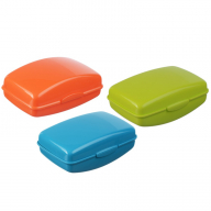 Мыльница М2219 пластиковая с крышкой цвета в ассортиме, 861329,301303, 602533