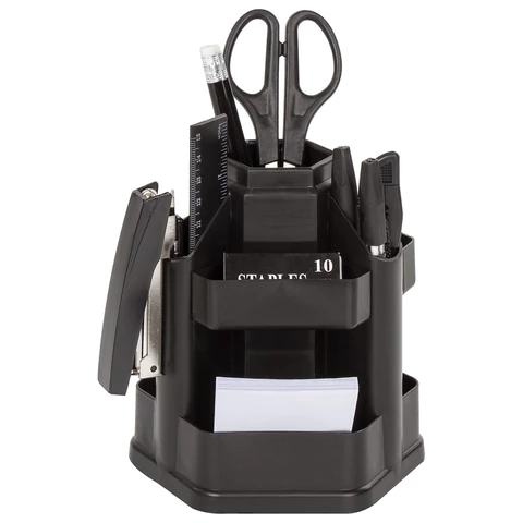 Подставка-органайзер (КАНЦ. НАБОР) STAFF "Офисный", 14 предметов, вращающаяся конструкция, 230746