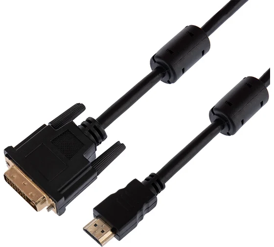Кабель HDMI - DVI-D, М/19М, 3 м, фер, поз.р, Rexant, чер, 17-6305, 886014