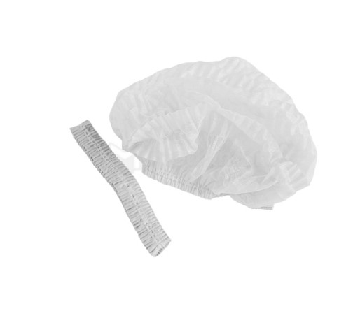 Шапочка "Шарлотта", белая, спанбонд, 21 дюйм, 1/100, 396106