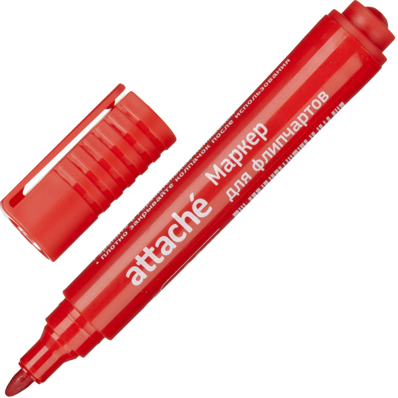 Маркер для флипчарта Attache 2-3мм красный, пулевидный, 1801139