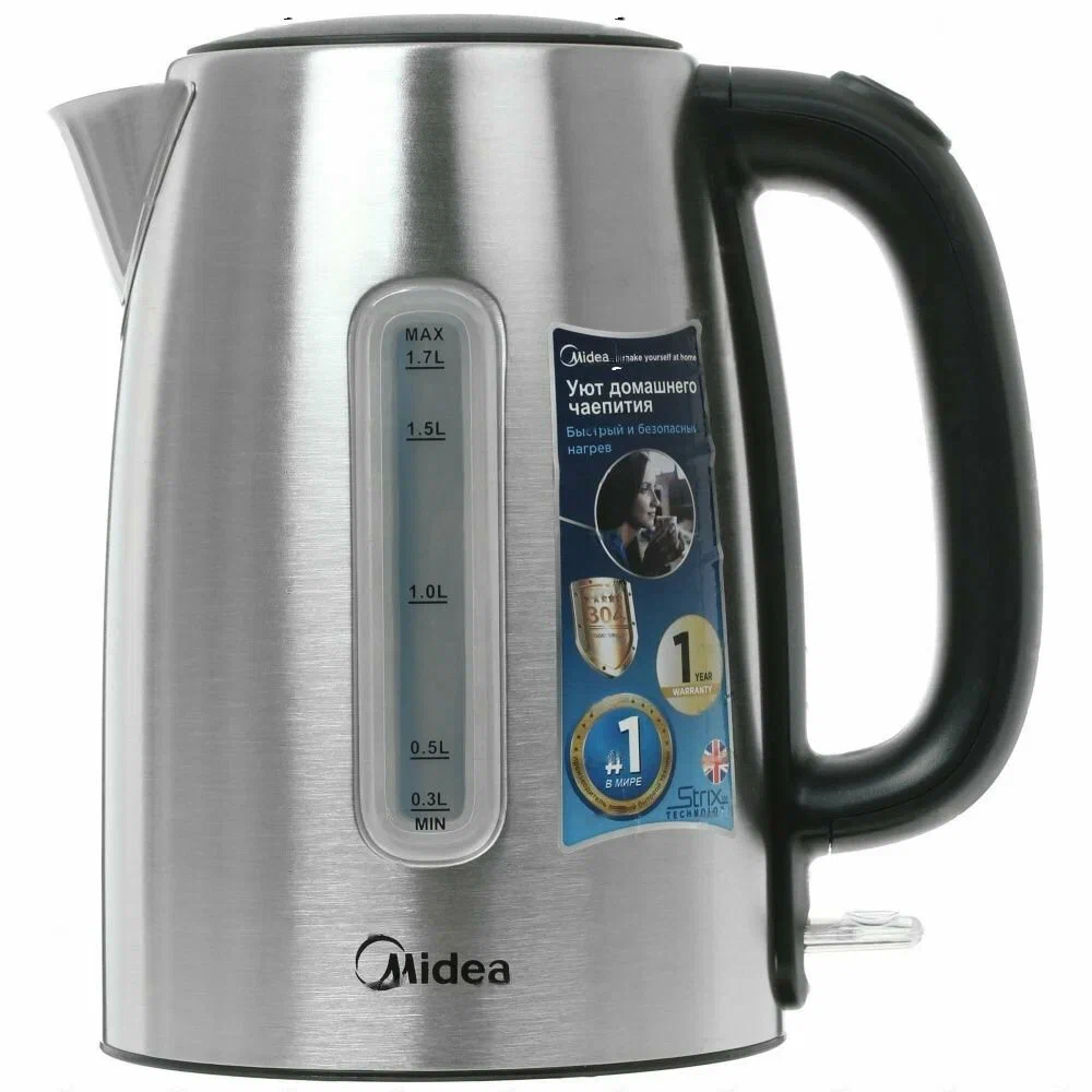 Электрочайник Midea MK-8028 серебристый, 397088