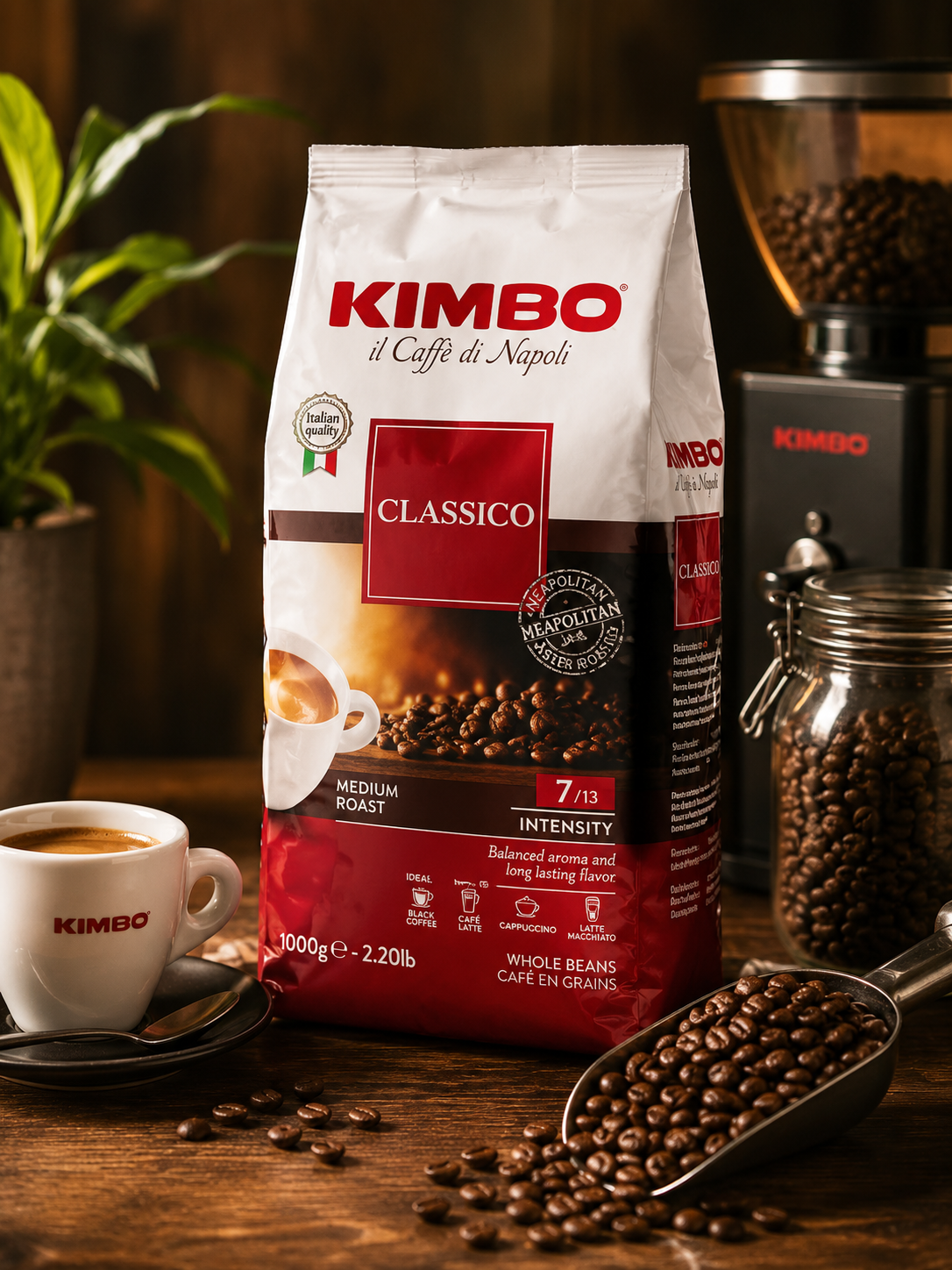 Кофе в зернах Kimbo Classico 1кг, 1/6, 394636