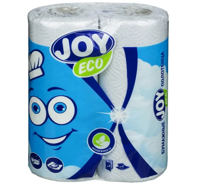Полотенца бум Джой (JOY ECO) 2-сл 2 рул 1/12, 393050