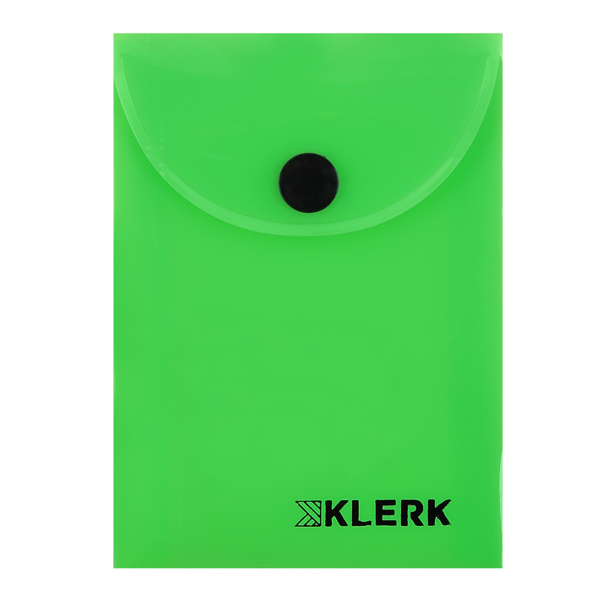 Папка-конверт на кнопке А7 KLERK Neon, непрозрачная зеленая 180мкм, 241323