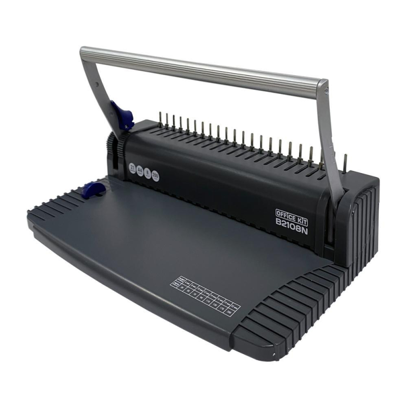 Брошюровщик Office Kit B2108N, пластиковая пружина, перфорация 8л, переплет 350л, А4-А5, 1827828
