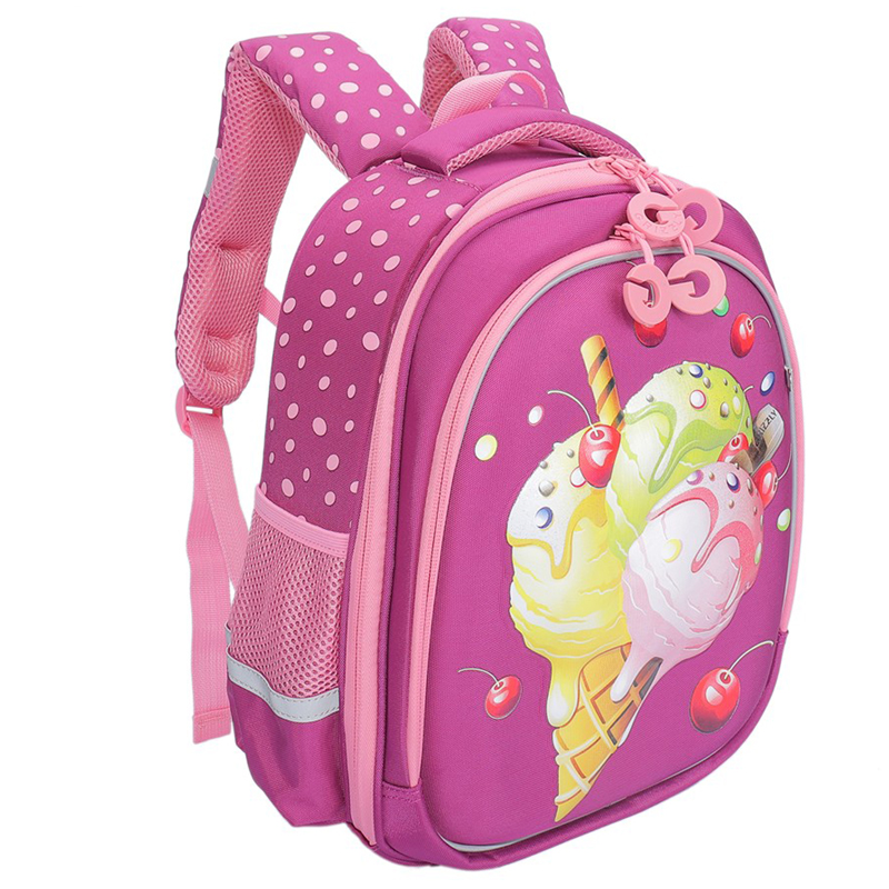 Ранец Grizzly 28*36*20см, 2 отделения, 2 кармана, анатомическая спинка, фиолетовый, 295742