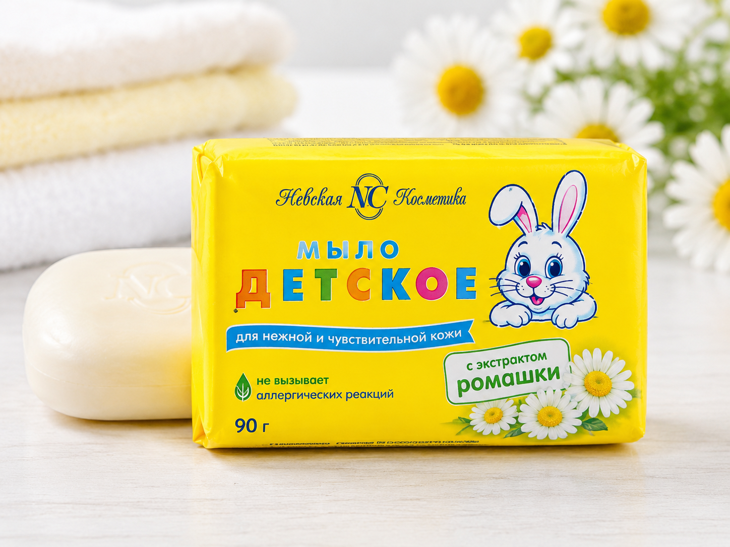 Мыло туалетное детское Невская Косметика «Заяц» ромашка 90 г