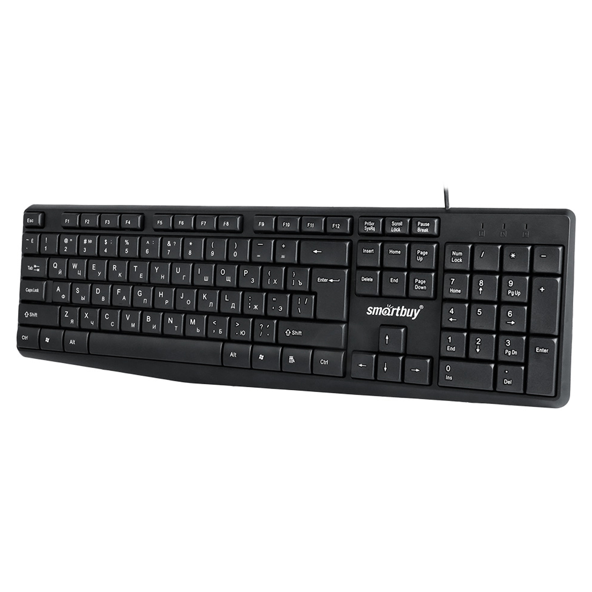 Клавиатура Smartbuy ONE 220, USB мультимедийная, проводная, черная, 365513