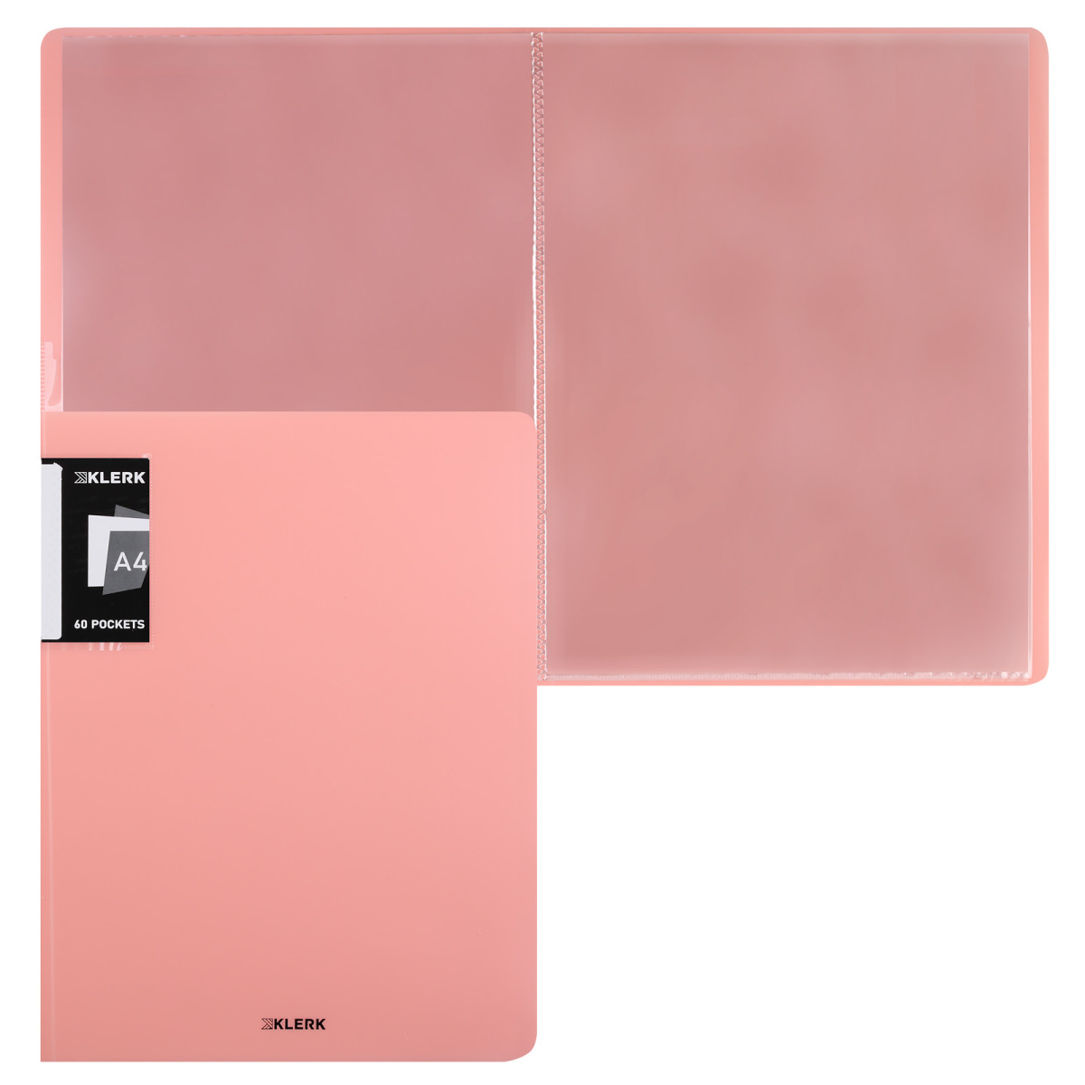 Папка с 60 вкладышами KLERK, 35мм, 600мкм, пластик, персик, 241438