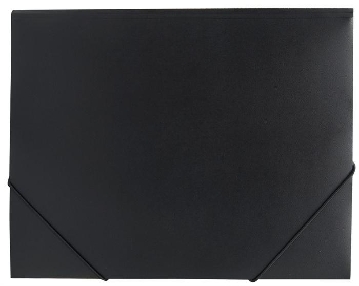 Папка на резинке КОНСУЛ А4, 500мкм, черная, пластик, 0319