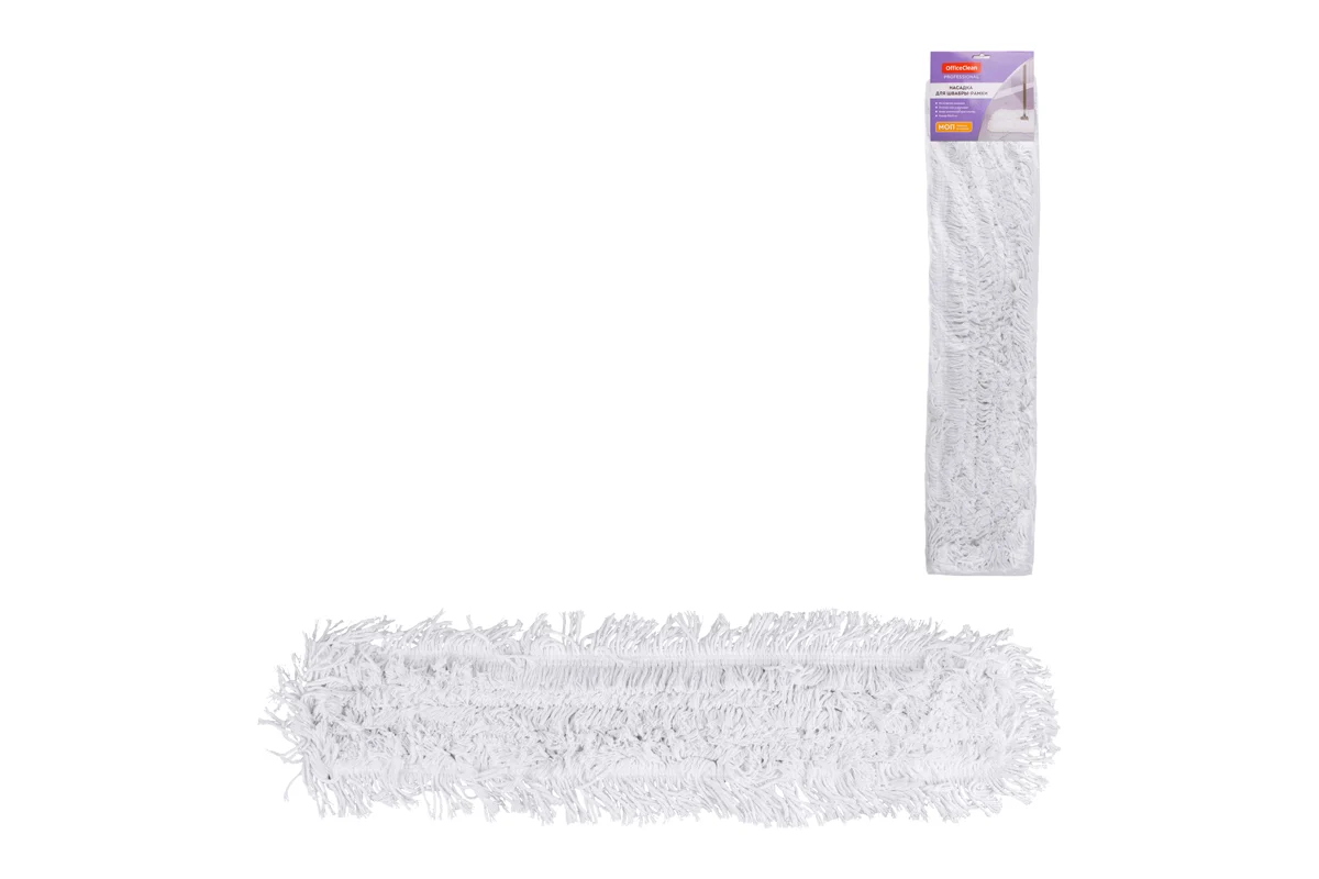 Насадка МОП 90*15см OfficeClean Professional для швабры кар-н\завяз., хлопок (ворс 3,5*6см). 303087