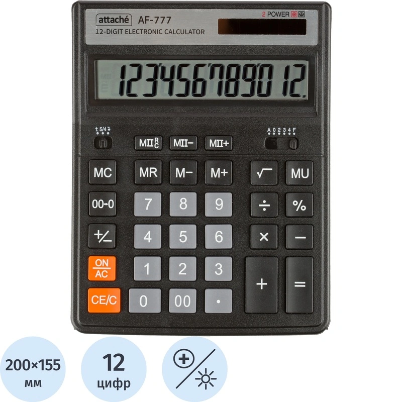 Калькулятор Attache AF-777 12 разрядов, 1572675