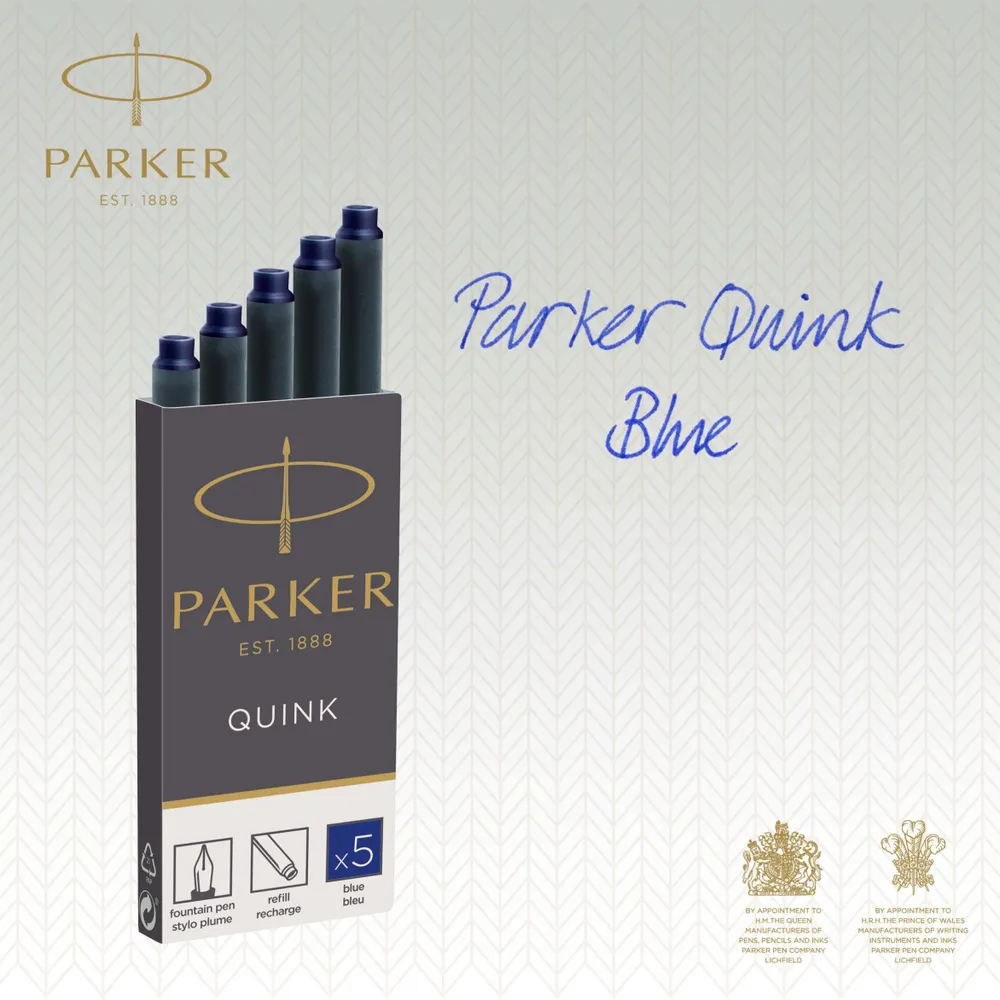 Картриджи чернильные Parker "Cartridge Quink" смываемые синие, 5шт., 278266