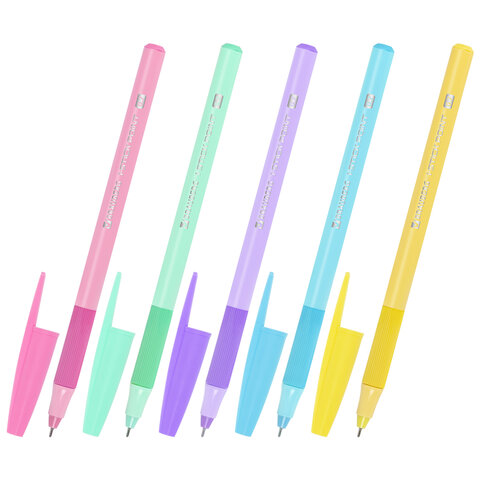 Ручка шариковая BRAUBERG "i-STICK POINT PASTEL" 0,7мм синяя, игольчатый узел, корпус ассорти, 144023