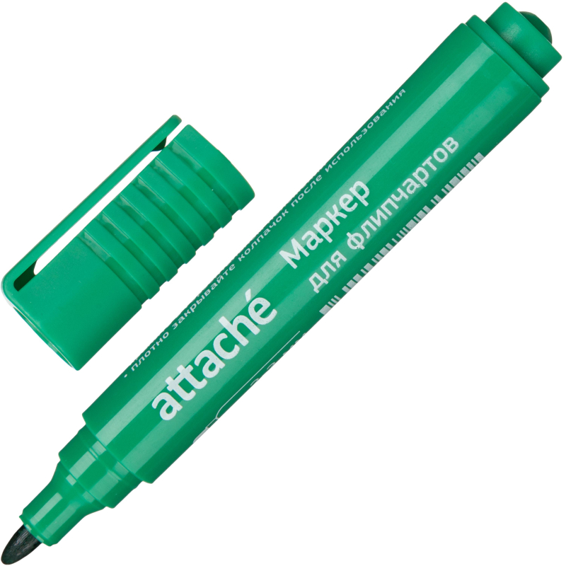 Маркер для флипчарта Attache 2-3мм зеленый, пулевидный, 1801140