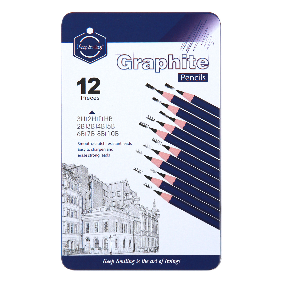 Карандаш ч/г набор КОКОС KEEPSMILING 12шт, 3H-10B, дерево, шестигранный, 231820