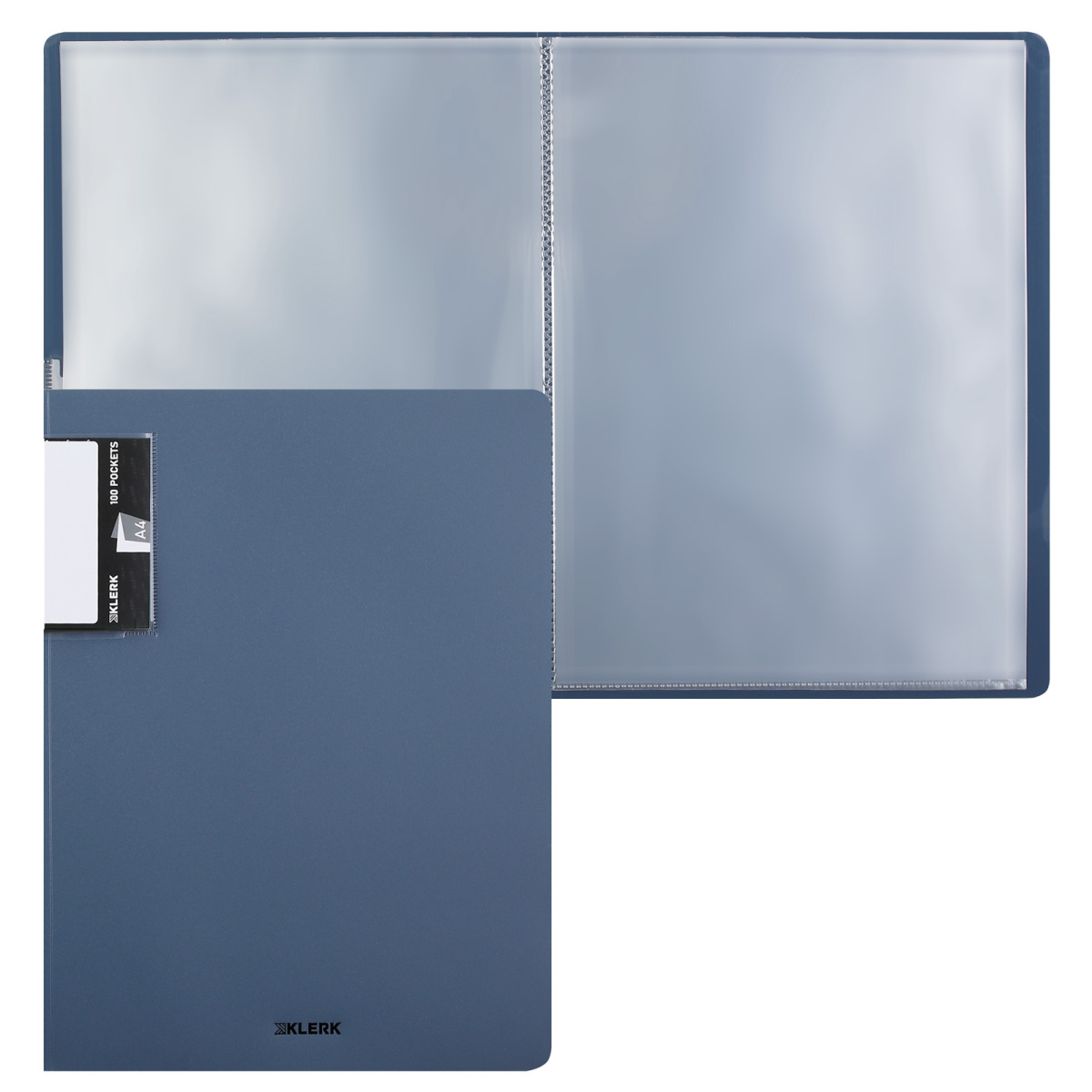 Папка с 100 вкладышами KLERK Nude, 55мм, 700мкм, пластик, серо-синяя, 241455