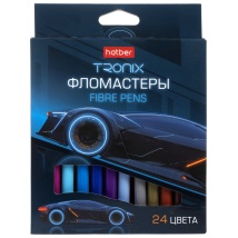Фломастеры 24 цв. -ТРОНИКС- в карт. короб. с европодвесом