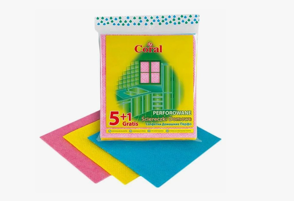 Салфетки универсальные CORAL вискоза А5 (A5+1), перфорированные ш/к 891163, 1/80, 6111