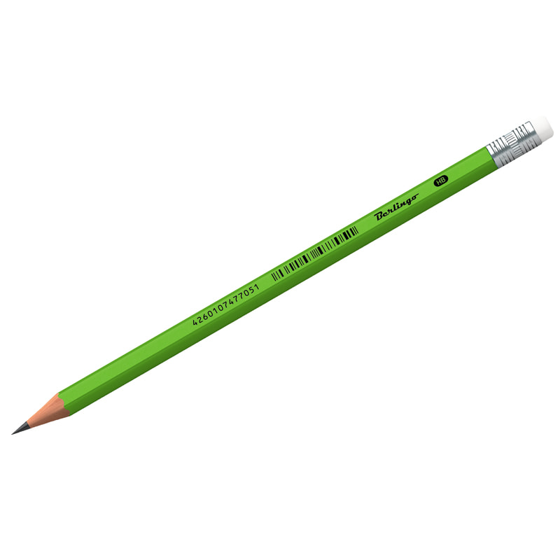 Карандаш ч/г Berlingo "Office soft" HB, с ластиком, заточен., пластиковый, BP01015, 1/12, 231978