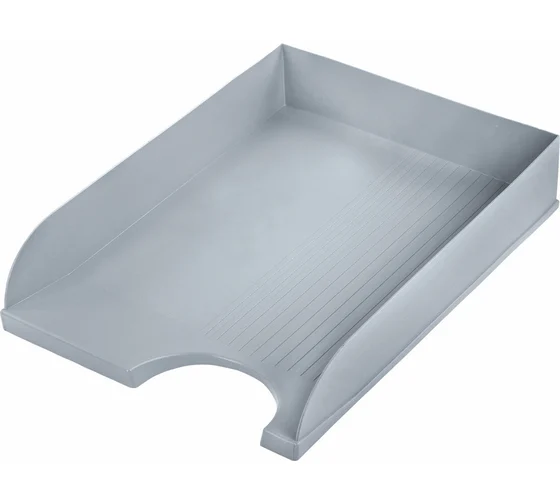 Лоток д/бумаг горизонтальный BRAUBERG Standard, серый, 238347