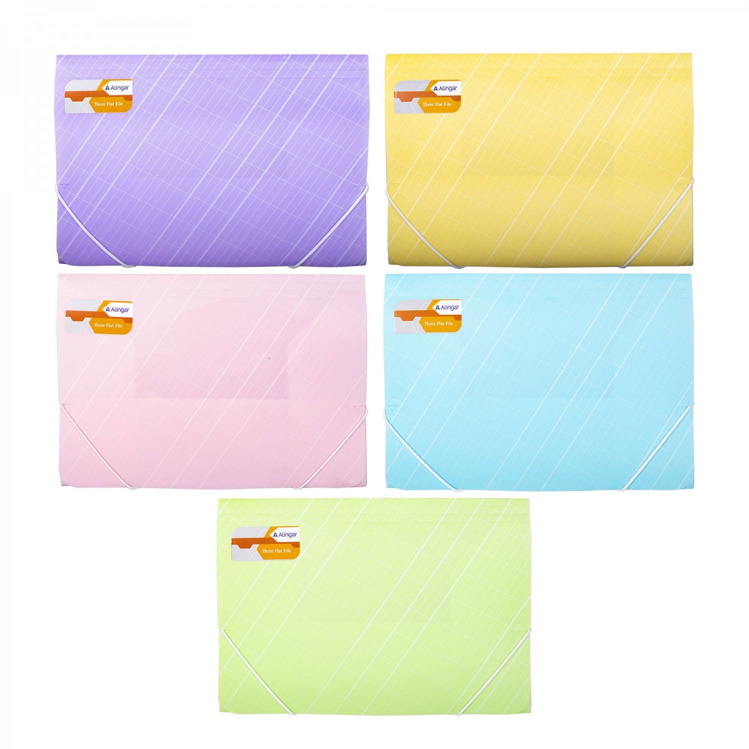 Папка на резинке Alingar "Line" A4, 400мкм, ассорти, матовая, AL09715LN, 97416