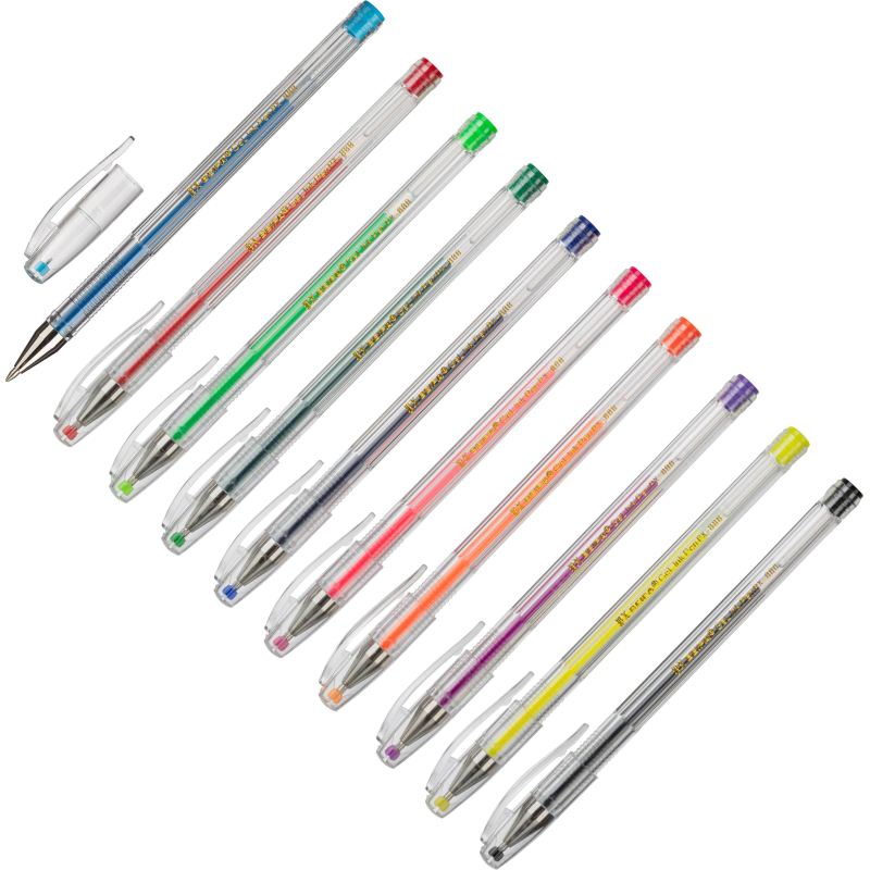 Набор гелевых ручек Beifa 10цв. с блестками PX888-10 PVC 0,5мм, 294832