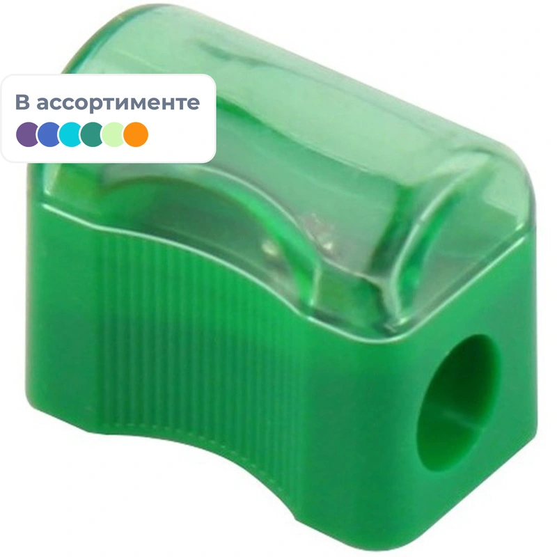 Точилка пластик Attache 1 отверстие, контейнер, ассорти, 891642