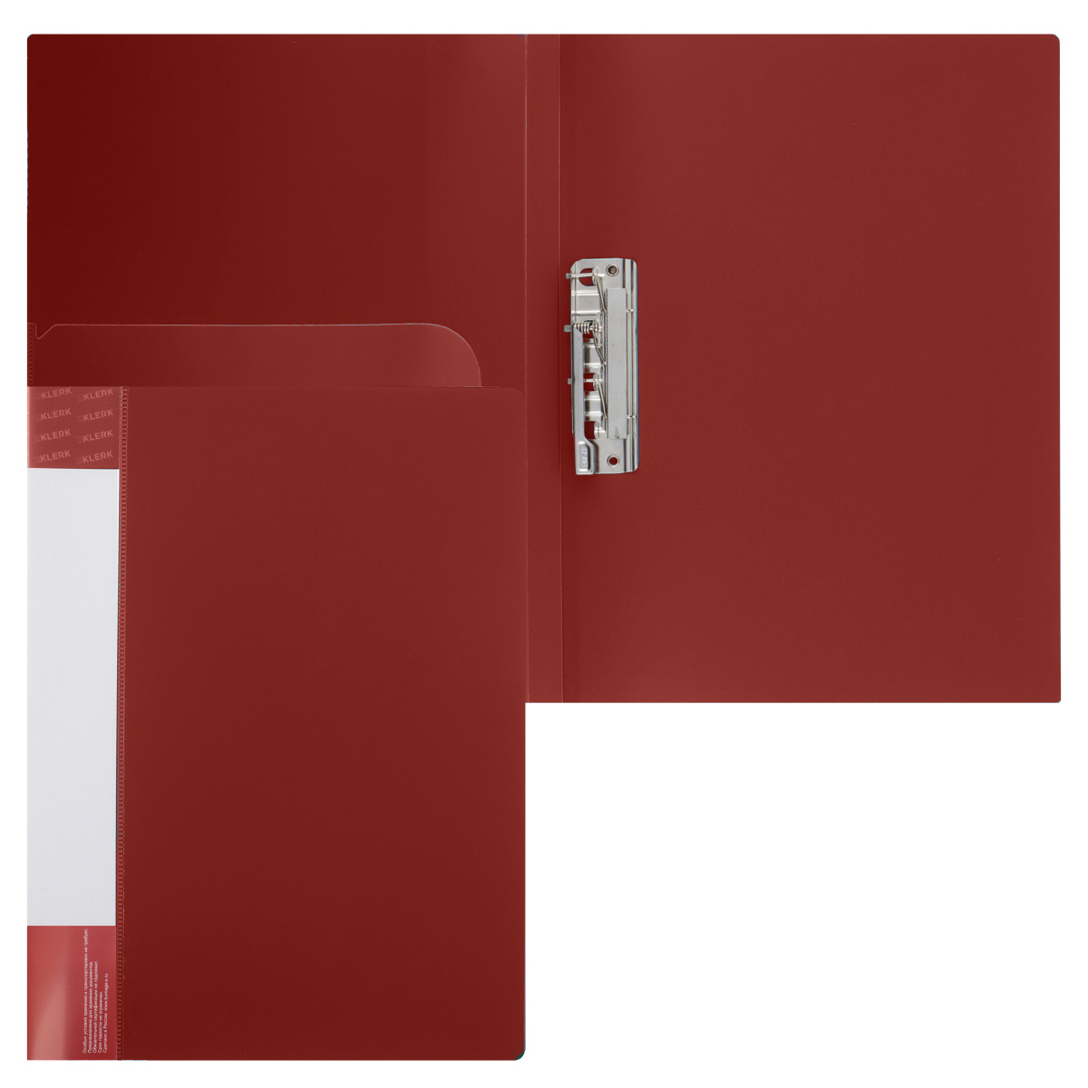Папка с зажимом KLERK А4 15мм 700мкм, красная, 190927