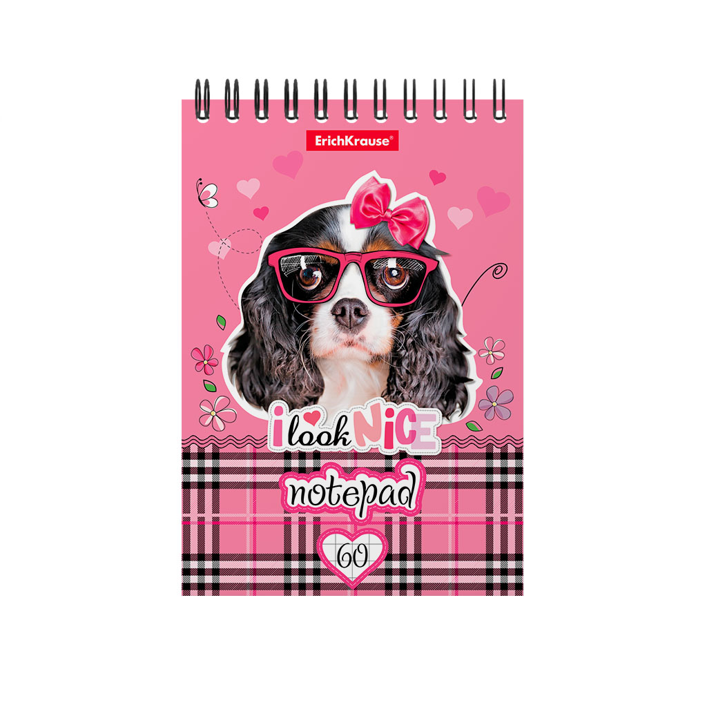 Блокнот А6 60л на спирали ErichKrause Clever Dog клетка, 46683