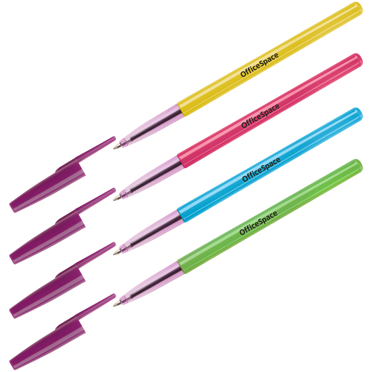 Ручка шариковая OfficeSpace "Color-219" 0,7мм синяя, 1/50, 363892