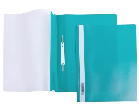 Папка-скоросшиватель пластик А4 Hatber 140/180мкм, зеленая с прозрачным верхом, 039966