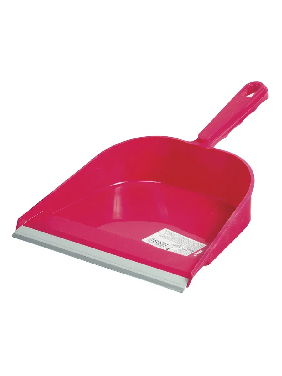 Совок д/мусора OfficeClean, пластик, резиновая кромка, ширина 23см, красный, с ручкой, 299875