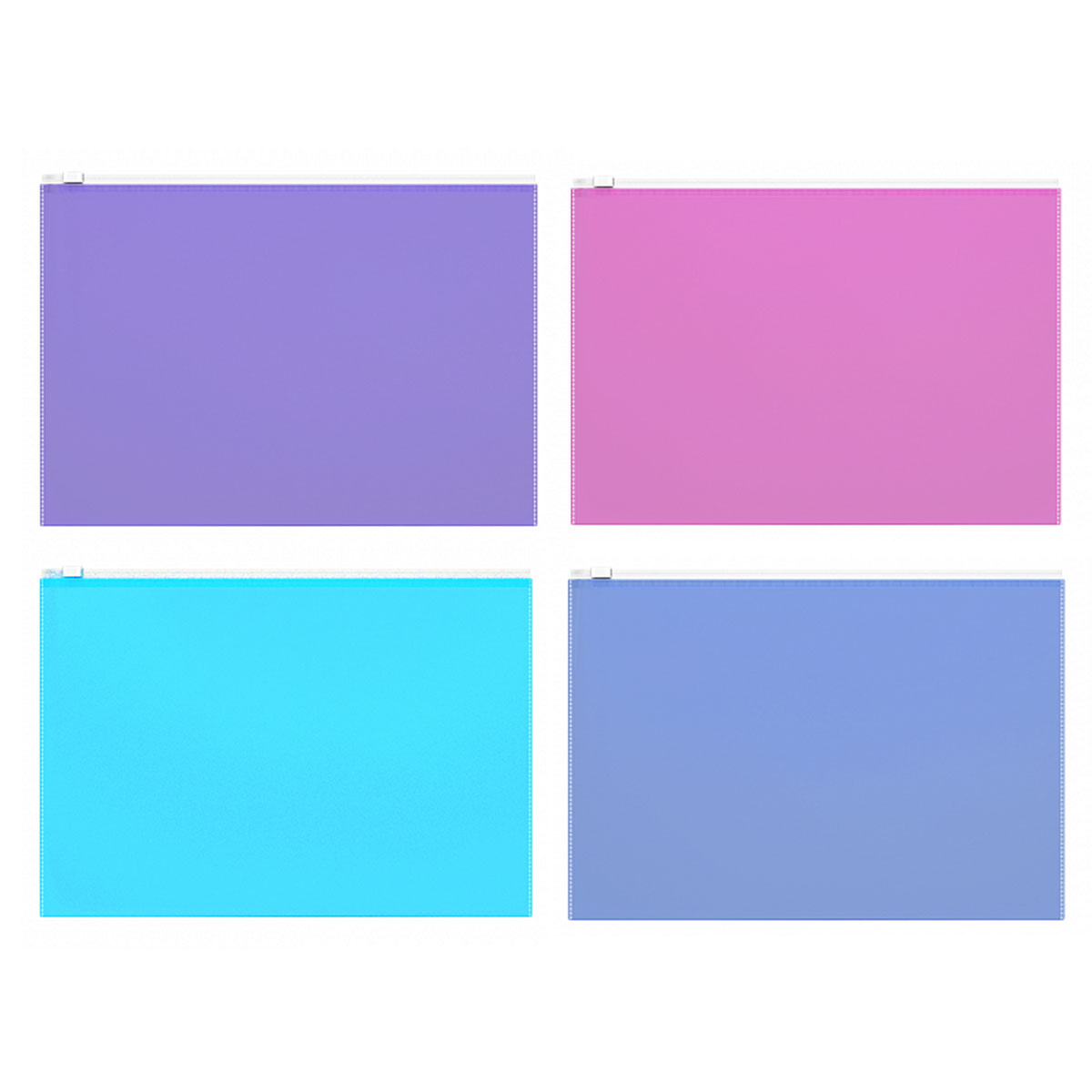 Папка-конверт на молнии А4 ErichKrause Fizzy Vivid полупрозрачный, ассорти, 47069