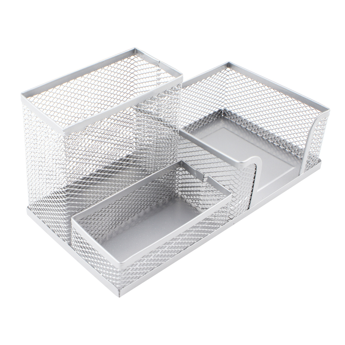 Подставка-органайзер KLERK, металлическая, 3 секции, серебро, 242584