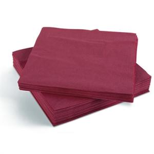 Салфетки бум 33*33см 1-сл 300л бордовые 9шт/кор 1/4 сложение, 393592