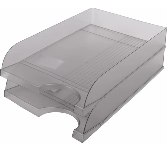 Лоток д/бумаг горизонтальный BRAUBERG Standard, тонированный серый, 238348