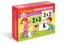 Наглядные пособия для детей 64 карточки 60х85мм  -Таблица умножения- в коробке